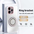 thumbnail image 1 of Multi-in-1 [KickStand+ Bling Ring Holder] for iPhone 16 Plus Case,Two-color Flash Ring Frosted Phone Back Design, Shockproof Anti-fall Anti-fingerprint Frame Protection Cover,Titaniumwhite, 1 of 10