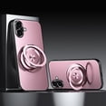 thumbnail image 1 of Multi-in-1 [Magnetic+ KickStand+ Ring Holder] for iPhone 16 Case, Compatible with MagSafe, 360° Rotatable Stand with Military Shockproof Frame Protection Magnetic Cover,Pink, 1 of 6