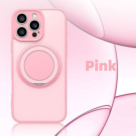 Multi-in-1 [Magnetic+ Kickstand+ Ring Holder] for iPhone 15 Case, Compatible with MagSafe, 360° Rotatable Stand with Military Shockproof Silicone Frame Protection Magnetic Cover,Pink