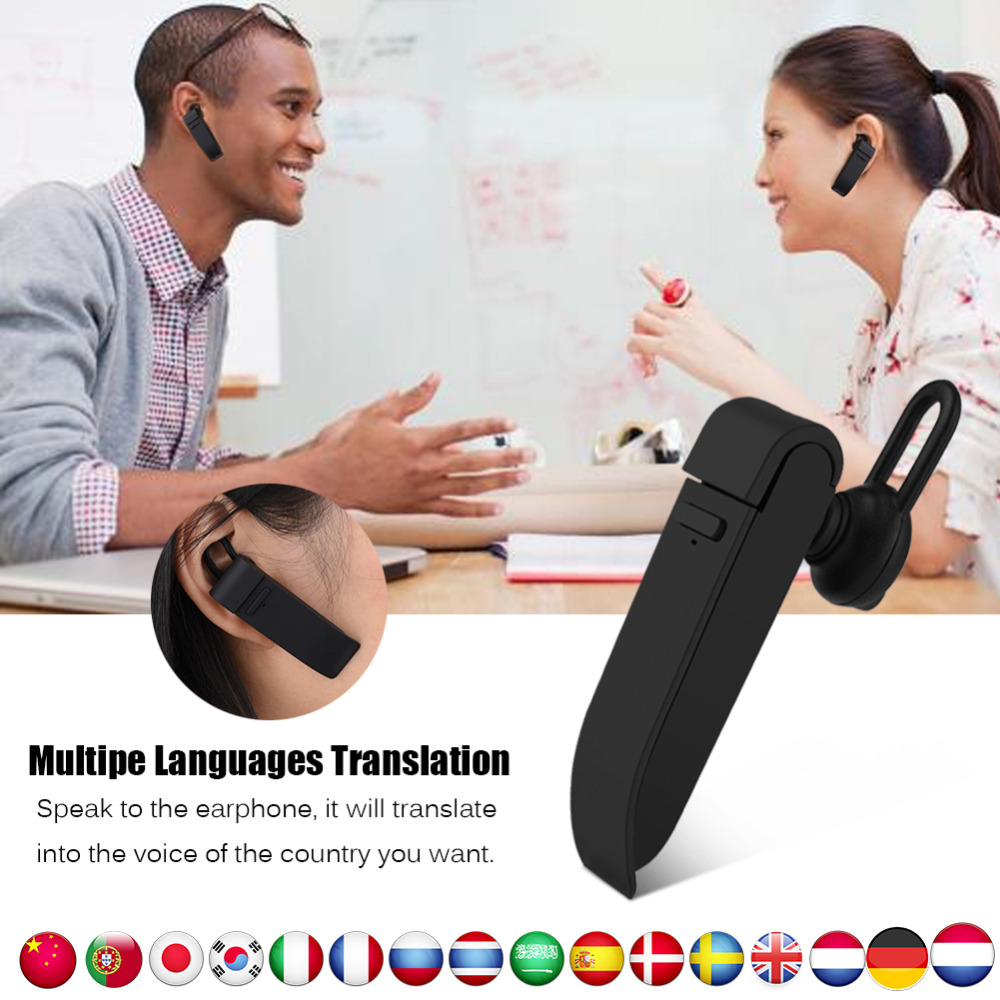 Multi-language Instant Translator Voice Translator Wireless Bluetooth Earphone Headphones Traductor Simultaneo Russian Language - image 1 of 8