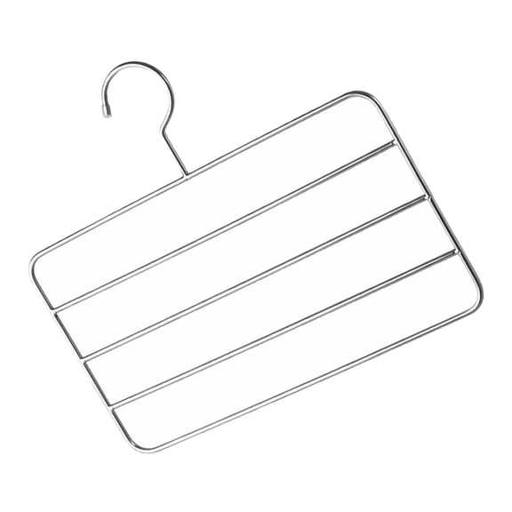 Multi-layer Clothes Hanger and Trouser Rack Space-saving Coat Hook Pants Clothing Hangers Silver