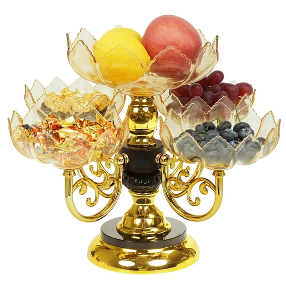 Multi-layer Fruit Tray Rotatable Candy Tray Plastic Fruit Rack Snack Display Bowl for Table Decoration Table Organizer