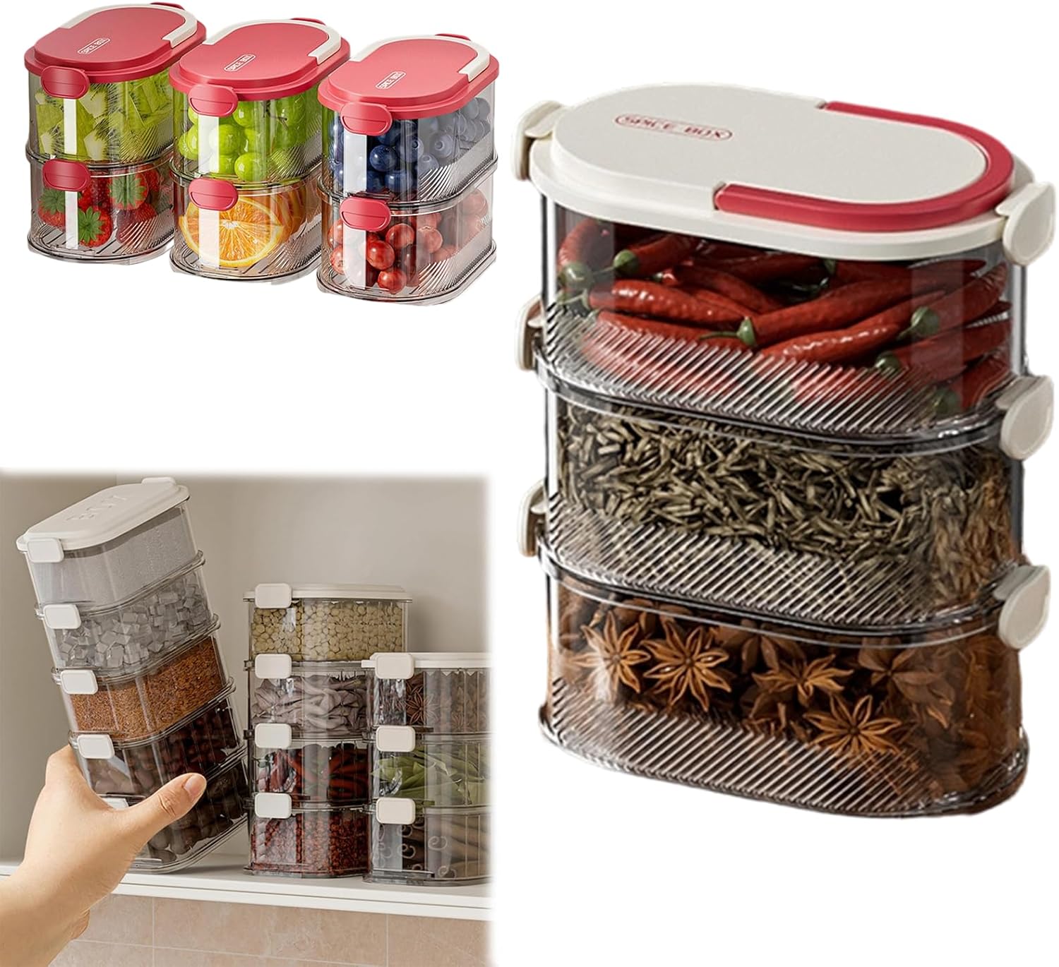 Multi-layer Sealed Spice Organizer, Organizador De Especias Sellado ...