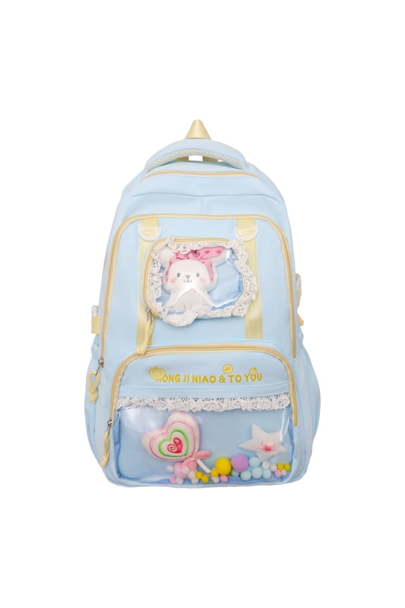 Multi-layer Shoulder Bag 18.11 Inch Nylon Ita Bag Spacious Design for College Work Travel Daily Use (Blue)