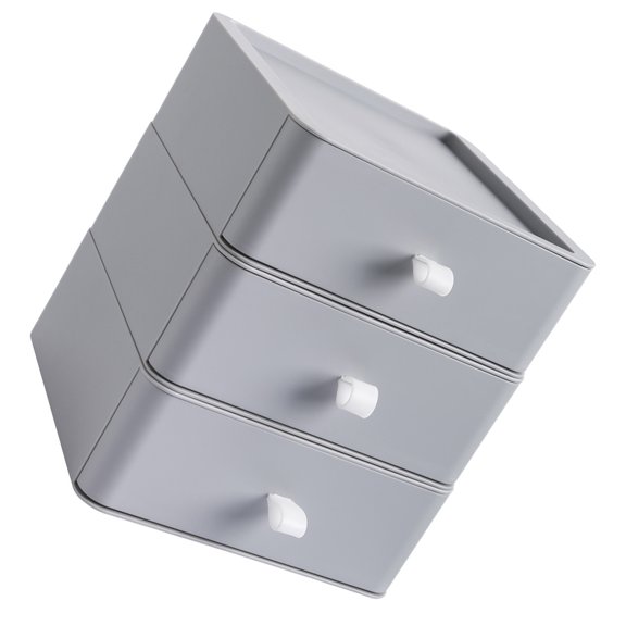 LOLIPPYY Desk Organizer Box Grey 1Set 7.9x7.9x9In