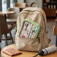thumbnail image 1 of Multi-layer Transparent Pencil Pouch, Large Capacity Cloth Makeup Brush Bag, Multifunctional Stationery Storage Bag for Home Office Travel Hotel Daily Use, 1 of 6