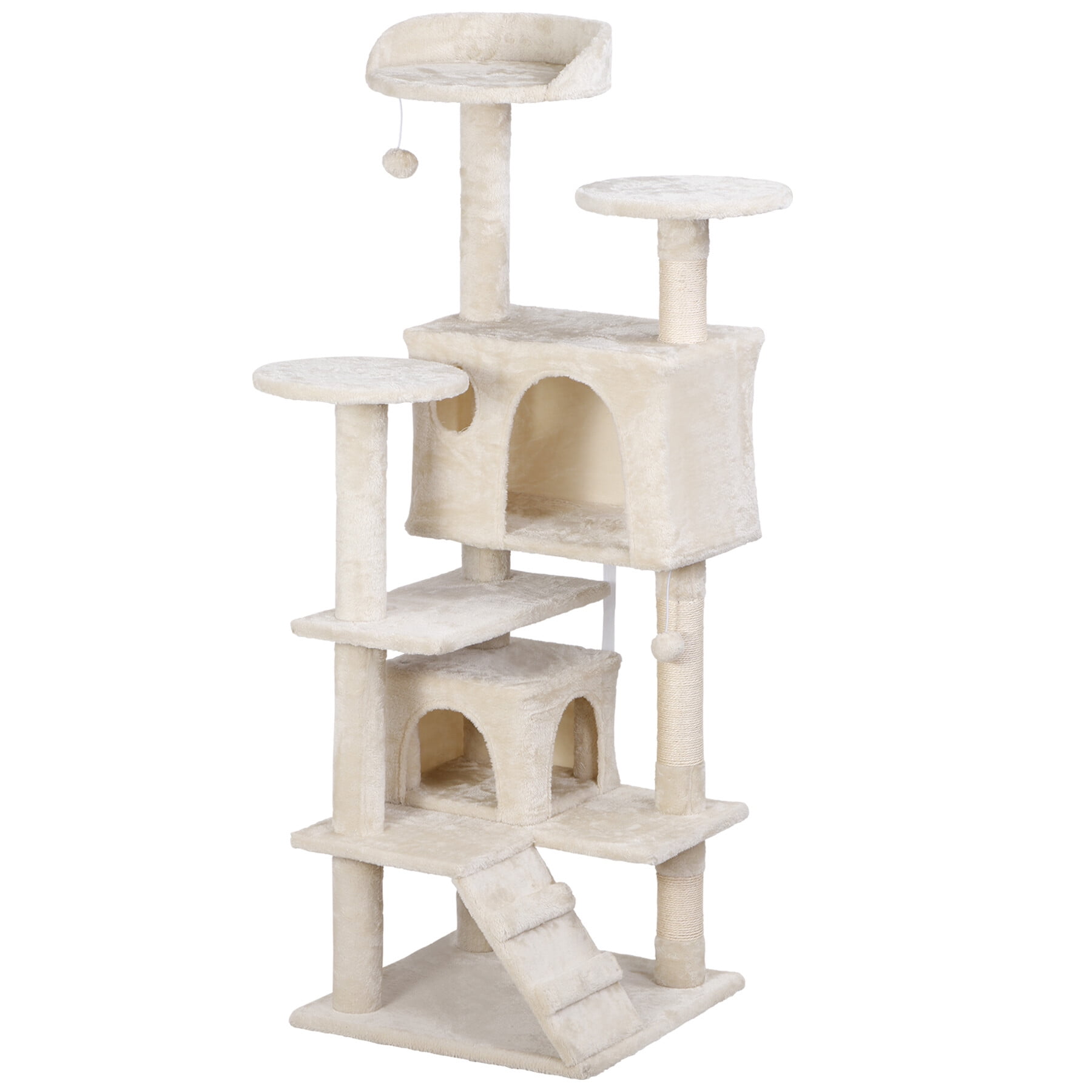 Multi-level 53" Cat Tree Tower Stand House Furniture with Scratching Board Kitty Pet Play Town