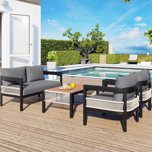 Multi-person Outdoor Sofa Set, Freedom to Combine Seats / Relax Comfortably in All Seasons