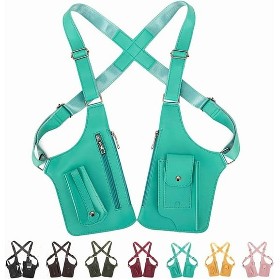 Multi-pocket Anti-Theft Double Shoulder Bag for Travel and Daily Use, Men's Leisure Adjustable Underarm Backpack