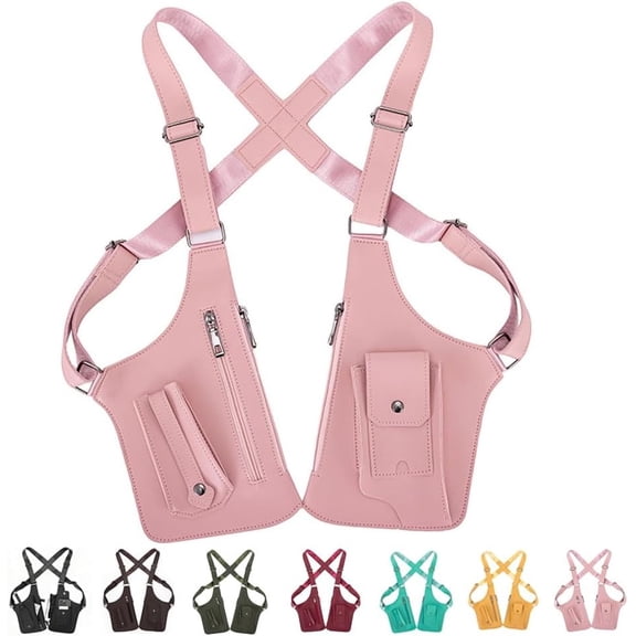 Multi-pocket Anti-Theft Double Shoulder Bag for Travel and Daily Use, Men's Leisure Adjustable Underarm Backpack