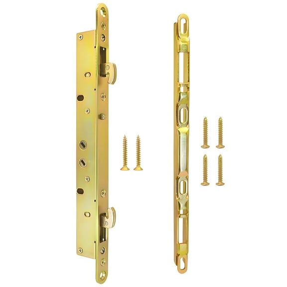 Multi-point Mortise Lock For Sliding Patio Gldoor Dual Point Hooks Latch With Anti-slam Pin And Keeper Fits Handle 3-15/16" Mounting Hole Spacing