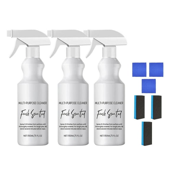 Multi-purpose Cleaner Kit 150ml - with Cloth and Sponge, Household All-Surface Cleaner, for Kitchen and Bathroom, Gentle Formula, Complete Set