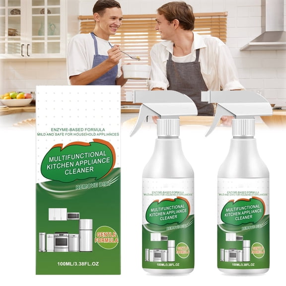 Multi-purpose Enzyme Foam Cleaner, Powerful Multipurpose Kitchen Appliance Cleaner Spray, Heavy Duty Degreaser Stain Remove for Household, Oven, Stove, Range HoodSafe Ingredients (2pcs)