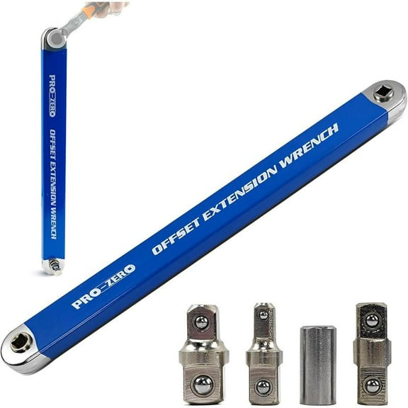Multi-purpose Extension Wrench Set, 1/2", 1/4", and 3/8" Ratchet Sockets, Ideal Tool for Tight Space Work