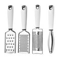 thumbnail image 1 of Multi-purpose Grater, Stainless Steel Planer Scraper, 4-piece Kitchen Tool Set, for Shredding Cheese, Scaling Fish, and Zesting Citrus, by FAJHHA, 1 of 7