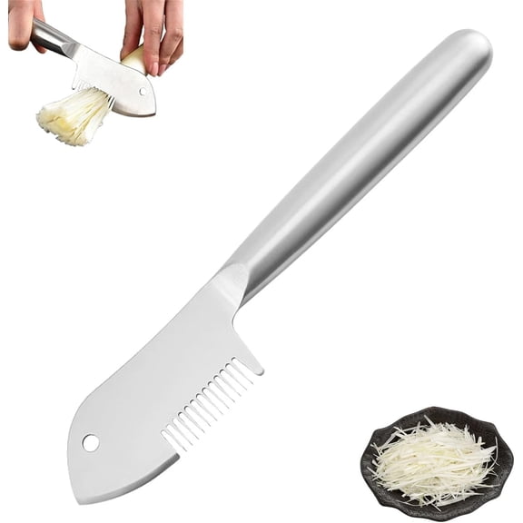 Multi-purpose Julienne Peeler, Stainless Steel Scallion Cutter, Green Onion Slicer Shredder with 7 Blades, Vegetable Chopping Knife for Celery Pepper Kitchen Tool (2 Pack)