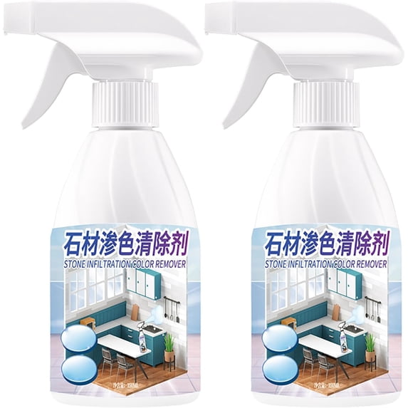 Multi-purpose Powerful Stone Stain Remover, 350ml Stone Stain Remover Cleaner, Deep Countertop Cleaner for Marble, Quartz, Tile, Granite, Quartz & Slate (2pcs)