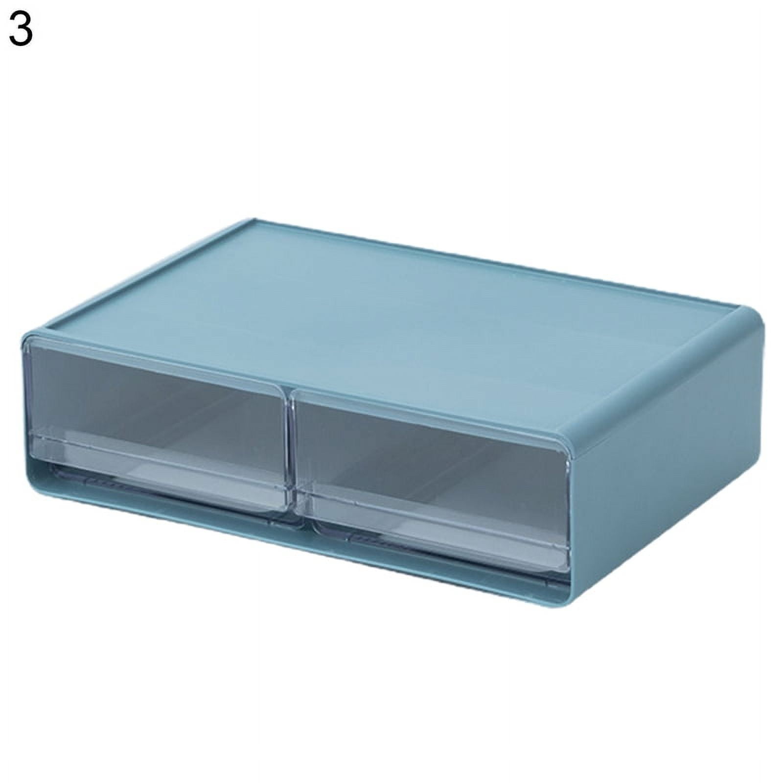 4Pcs Small Storage Container, Storage Box Plastic, Table Organizers  Container with Handle Rectangle Storage Bins for Kitchen Bathroom Office  Closet Cabinet 