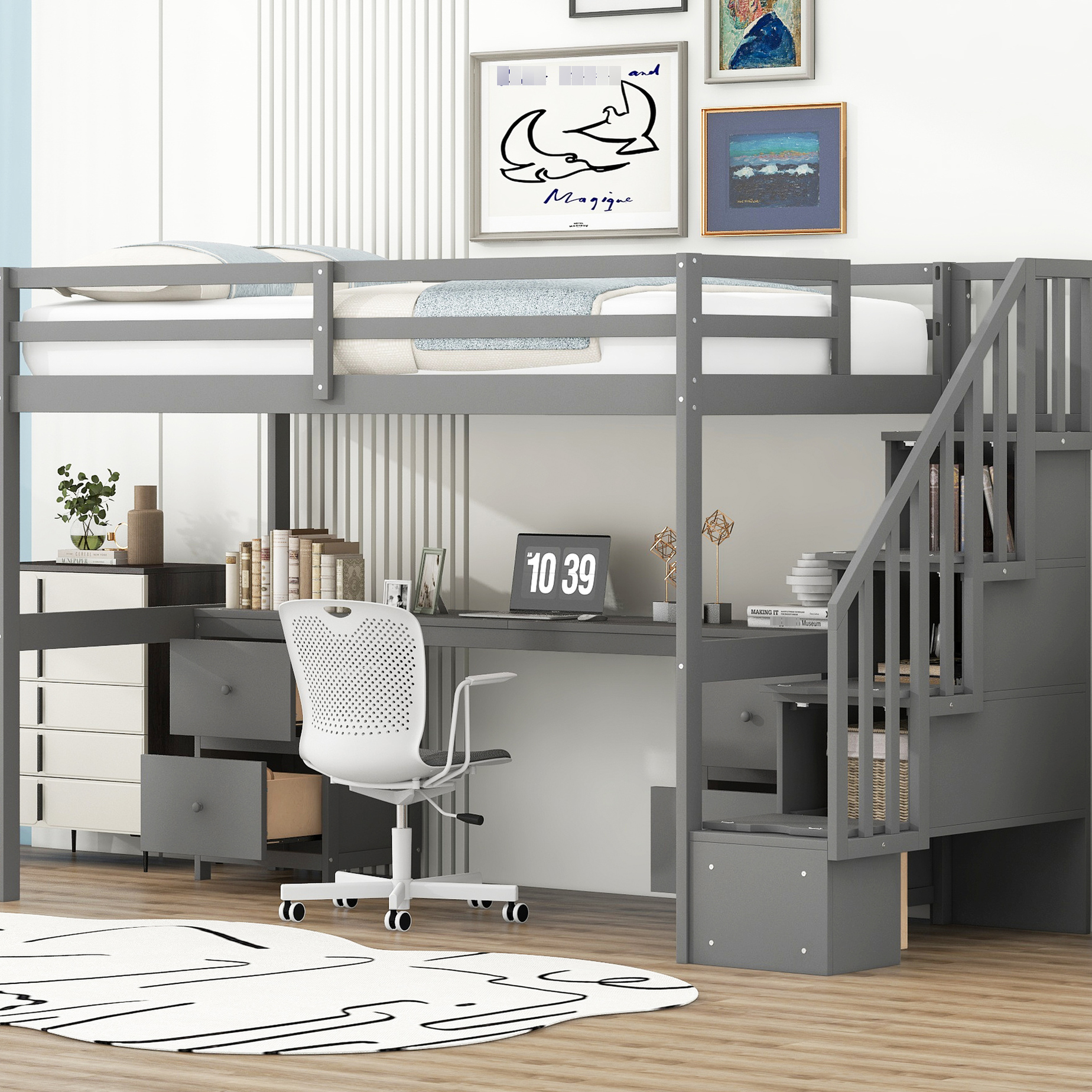 Multi - purpose Twin Loft Bed - Use Under - bed Space for Reading ...
