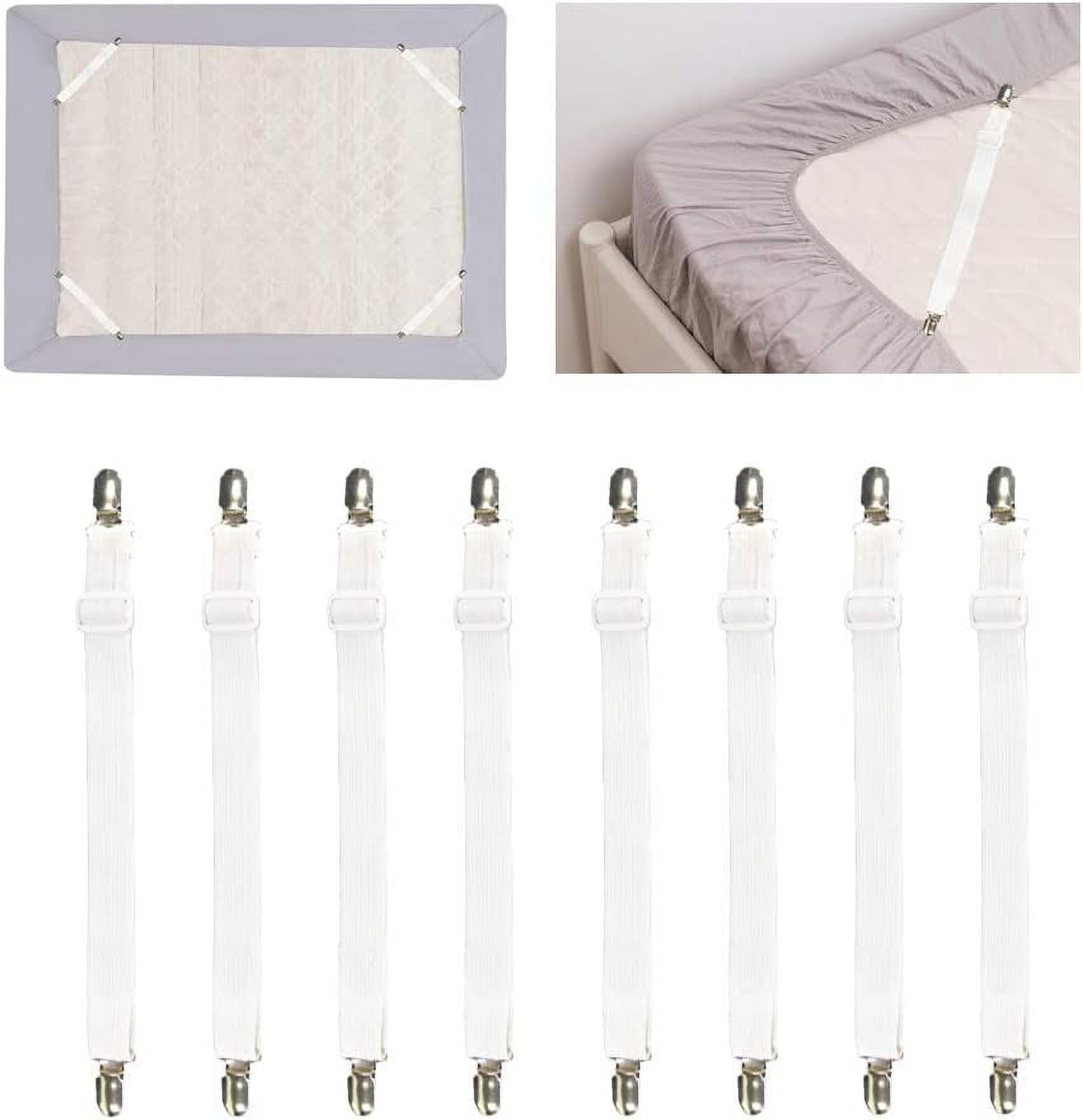 Multi-purpose Usage Elastic Sheet Tensioners, Sheet Straps With Metal Stronger Clamps And Durable Plastic Clenching System For A Variety Of Household Applications
