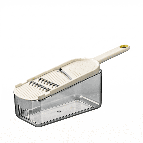 Multi-purpose Vegetable Julienne Slicer with Drain Container, S42030 Stainless Steel Blade Mandoline Cutter, 2mm Slice & 5mm Thick Square Shred Veggie Grater for Potato Cucumber Carrot
