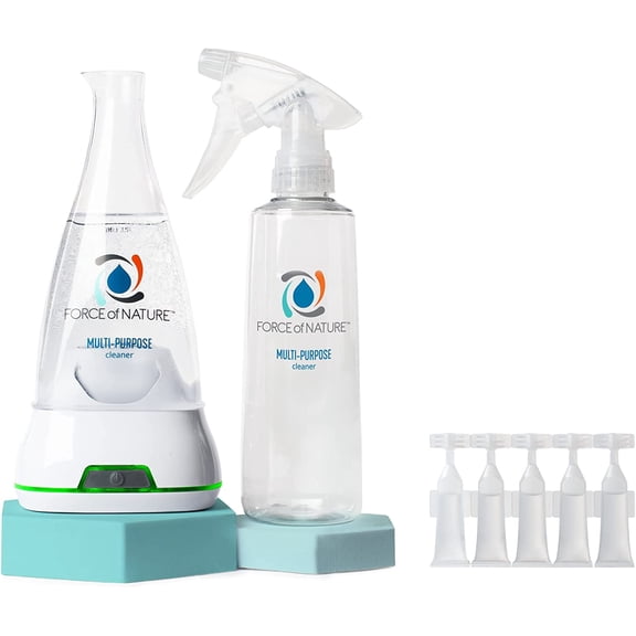 Multi-purpose cleaner, disinfectant and deodorant set - All-purpose cleaning spray, with reusable bottles, 5 refills - Registered, non-toxic cleaning supplies