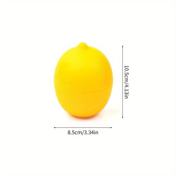 Multi-purpose lemon-shaped crisper | Round reusable plastic container with flip lid, essential for food storage