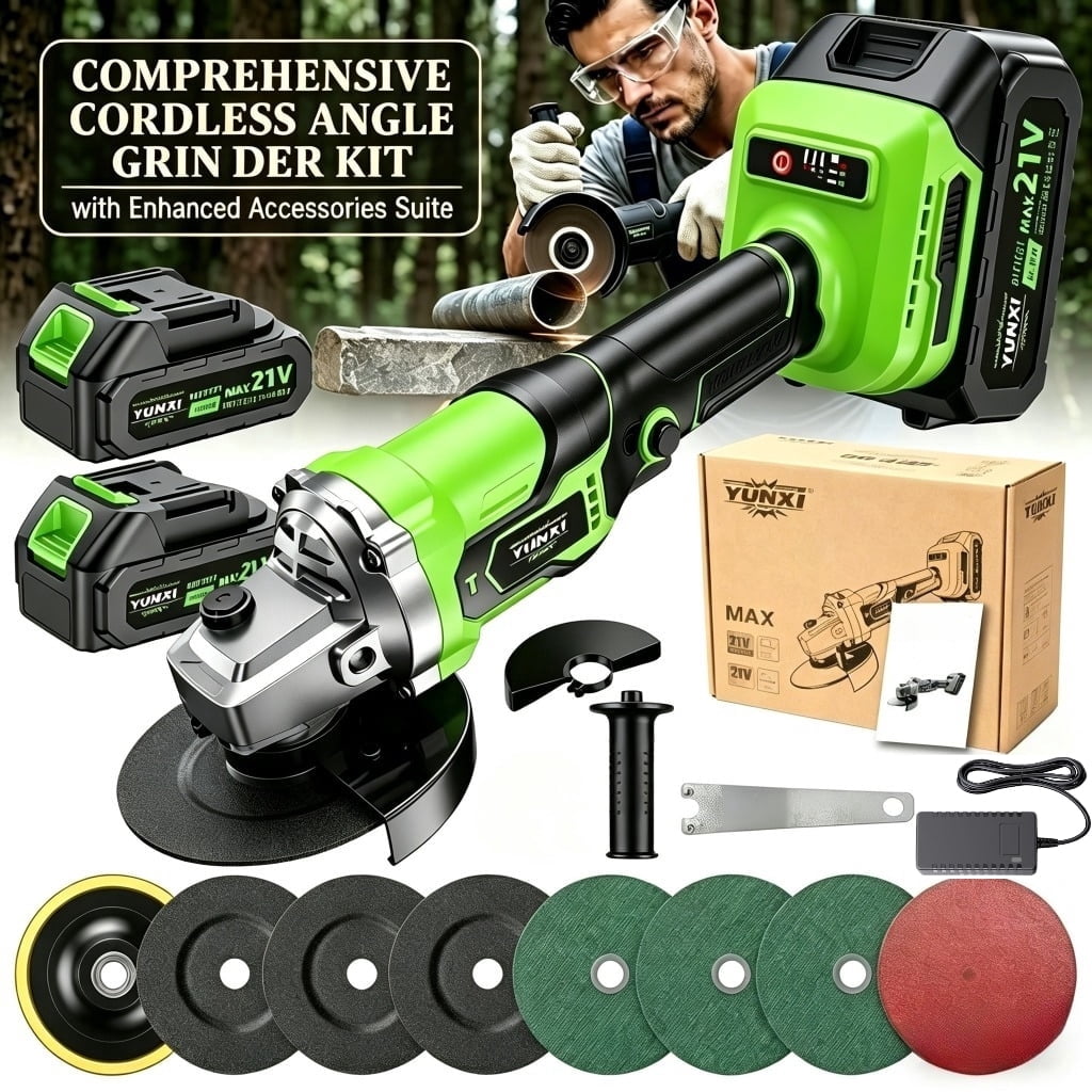 Multi purpose new electric green angle grinder, green angle grinder polishing multifunctional machine, polishing wood, metal, ceramic tiles and men's gifts.