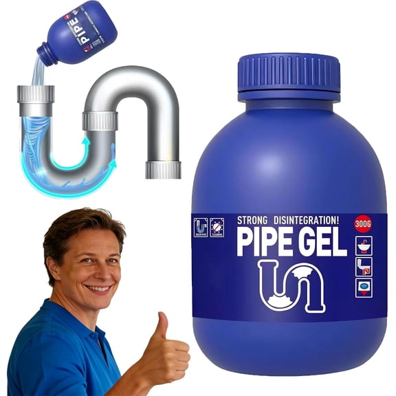 Multi-purpose pipe cleaner, 10.6 oz, quiet action, no irritating odor, no splashing, long-lasting clog dissolution, suitable for kitchen sinks, showers, and bathtubs, dissolves clogs.