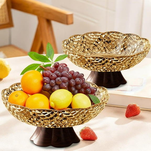 Multi-purposes Plastic Tray Round Serving Plates, Elegant for Party's, Snack,Salad,Living Room Coffee Table&Candy,9.84 inC