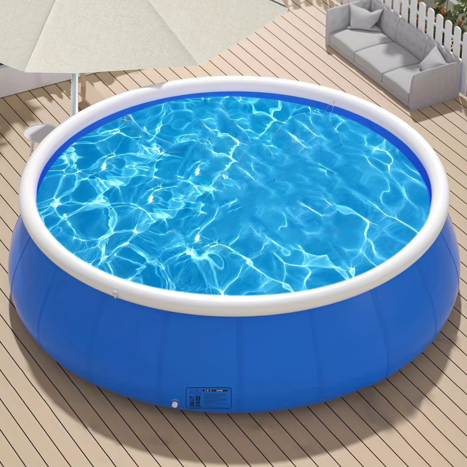 Multi-size Super Large Round Inflatable Pool Dish Swimming Pool, Inflatable Floor Swimming Pool In Sheung Wan, PVC Material, Durable Mesh Fabric, Family Outdoor Garden Party