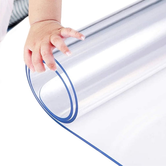 Multi-size Waterproof Tablecloth 1.5MM Thick Oilproof Clear Transparant Vinyl Plastic Table Cloth Protector Cover, 60in Round