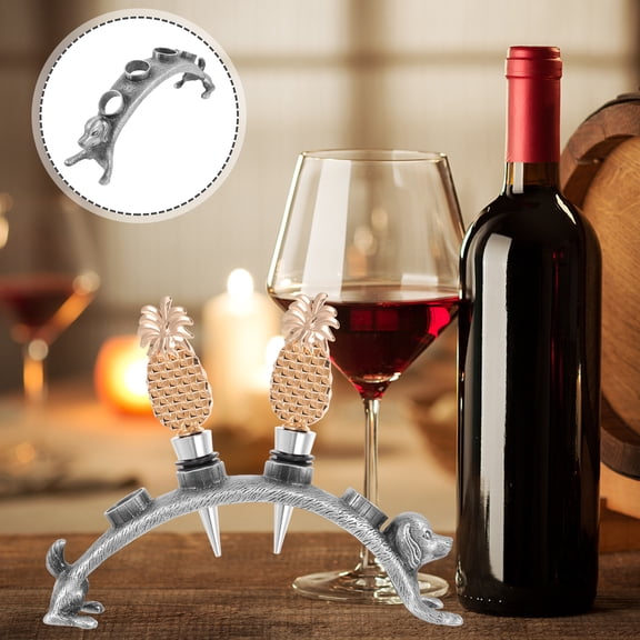 PENIKOKO Bottle Stopper Rack Silver Zinc Alloy for Home Kitchen Storage