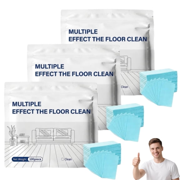 Multi surface Floor Cleaning Tablets 100 Count, Concentrated Hardwood Tile Cleaner Sheets, Washable Mopping Multi Effect Deodorizing Stain Remover
