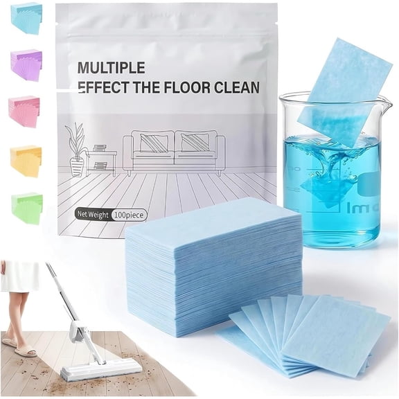 Multi-surface Floor Cleaning Tablets, 100 Piece Floor Cleaning Tablets Multi- Surface Cleaner, Multiple Effect the floors Clean, Concentrated Cleaner for Hardwood, Tile, Laminate & More
