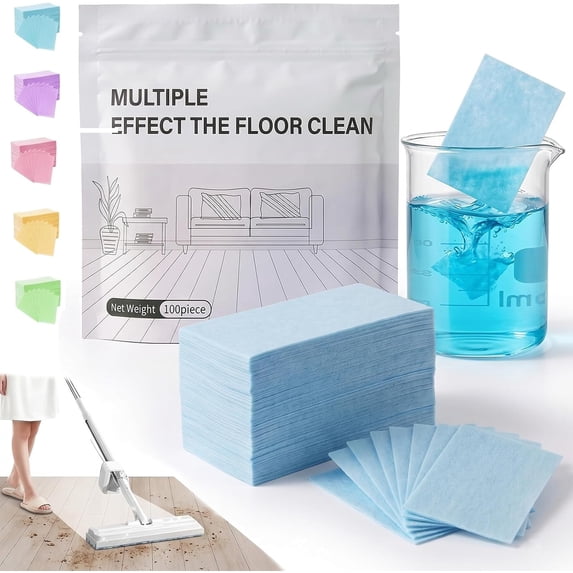 Multi-surface Floor Cleaning Tablets, 100 Piece Floor Cleaning Tablets Multi- Surface Cleaner, Multiple Effect the floors Clean, Concentrated Cleaner for Hardwood, Tile, Laminate & More