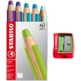 thumbnail image 1 of Multi-talented Pencil - STABILO Woody 3-in-1 - Blue Tones Box of 5 - Violet, Ultramarine, Blue, Cyan Blue & Turquoise + Sharpener, 1 of 7