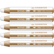 Multi-talented Pencil - STABILO Woody 3 in 1 Jumbo Pencil - White 880/100 - Pack of 5