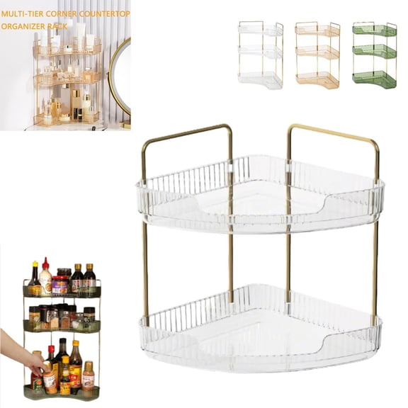 Multi-tier Corner Countertop Organizer Rack, Makeup Organizers for Vanity, Space-Saving Cosmetic Storage Racks, for Skincare and Cosmetics, Ideal Vanity Gift