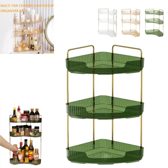 Multi-tier Corner Countertop Organizer Rack, Makeup Organizers for Vanity, Space-Saving Cosmetic Storage Racks, for Skincare and Cosmetics, Ideal Vanity Gift