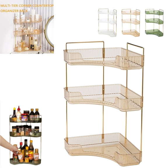 Multi-tier Corner Countertop Organizer Rack, Makeup Organizers for Vanity, Space-Saving Cosmetic Storage Racks, for Skincare and Cosmetics, Ideal Vanity Gift