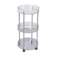 thumbnail image 1 of Multi-tier Rolling Storage Cart with Wheels, Clear Plastic Kitchen Bathroom Living Room Shelf, Multi-Layer Mobile Trolley for Home Organization, 24" x 12" x 12", 1 of 6