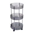 thumbnail image 1 of Multi-tier Rolling Storage Cart with Wheels, Clear Plastic Kitchen Bathroom Living Room Shelf, Multi-Layer Mobile Trolley for Home Organization, 24" x 12" x 12", 1 of 6