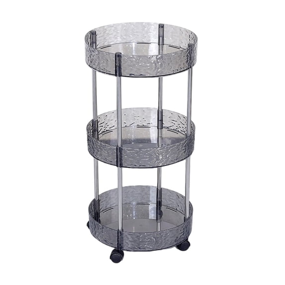 Multi-tier Rolling Storage Cart with Wheels, Clear Plastic Kitchen Bathroom Living Room Shelf, Multi-Layer Mobile Trolley for Home Organization, 24" x 12" x 12"