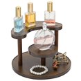 thumbnail image 1 of 3-Tier Wooden Desktop Organizer, Vertical Space-Saving Makeup Perfume Coffee Mug Display Shelf, Bathroom Vinity Kitchen Storage Rack, Easy Assembly Wood Stand, 7.9 x 7.9 x 4.9 in, 1 of 5