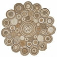 thumbnail image 1 of Multi-toned Intricate Circle Natural Jute Area Rug, 1 of 5