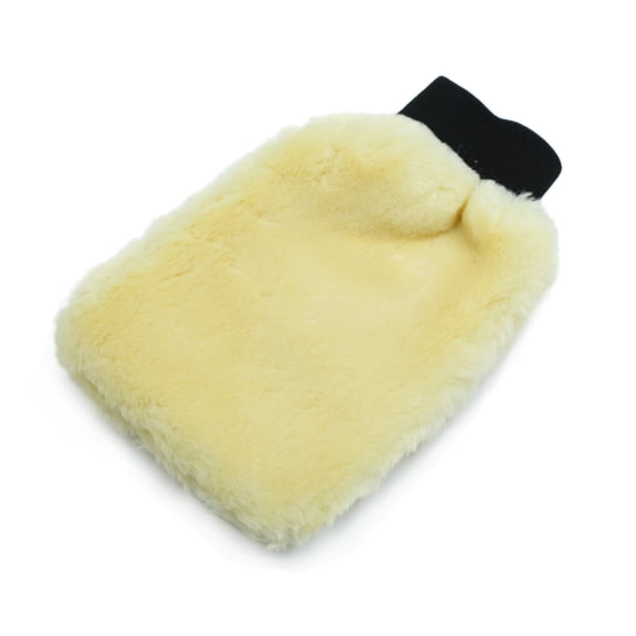 Multi-use Beige Faux Wool Vehicle Washing Waxing Mitt Cleaning Glove