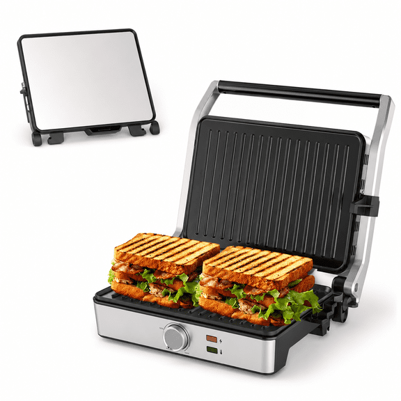 Multi-use Electric Panini Press Contact Sandwich Griddle Grill