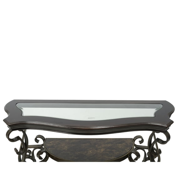 Multi - use Sofa Table with Metal Legs and Marble Shelf in Living Areas