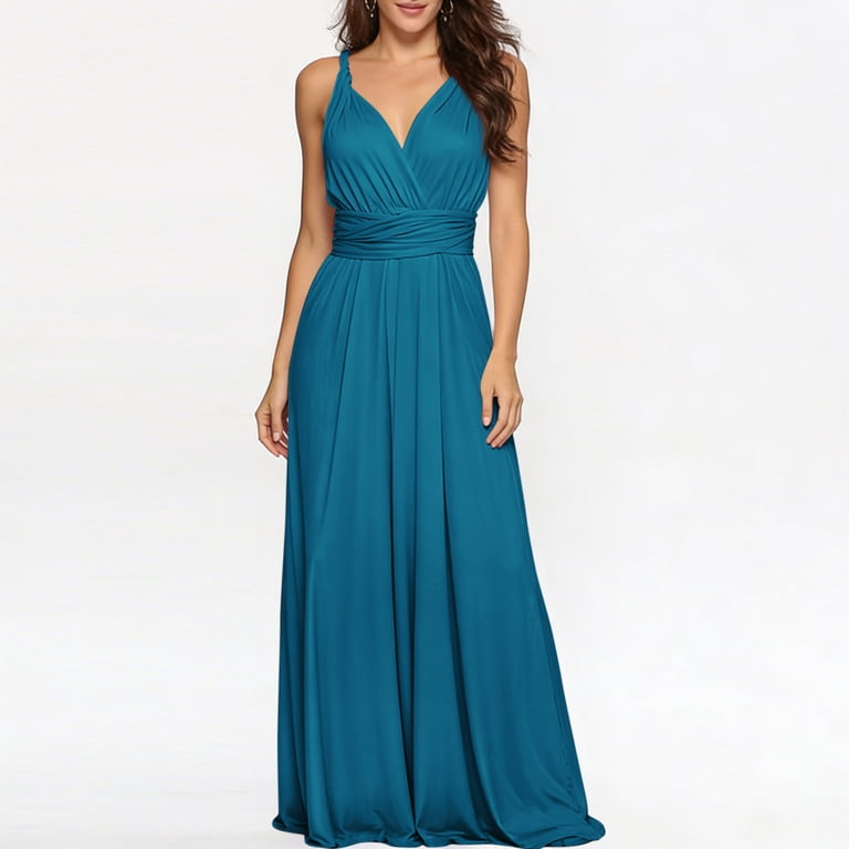 Multi-way Transformer Dress Sexy Backless Cross Bandage Maxi Dress Flowy Infinity Evening Gown for Bridesmaid Wedding Party Prom